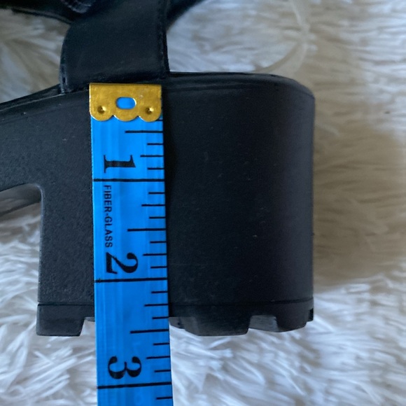 New women’s Sz 8  black straps chunk heels platform casual sandals - Picture 7 of 10